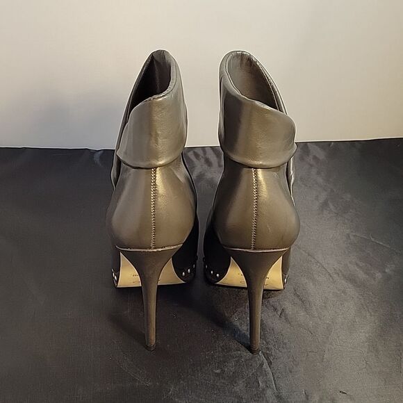 ALDO LEATHER STUDDED DETAILING ROUND TOE WOMEN"S HIGH HEEL STILETTOS ANKLE BOOTS - Picture 9 of 16